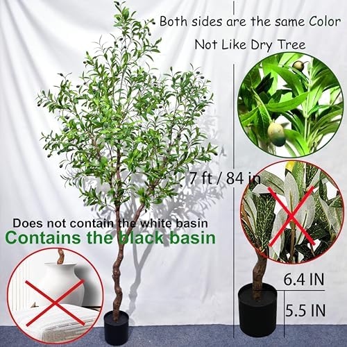 Niwellveb 7 Feet Artificial Olive Tree with Realistic Fruits