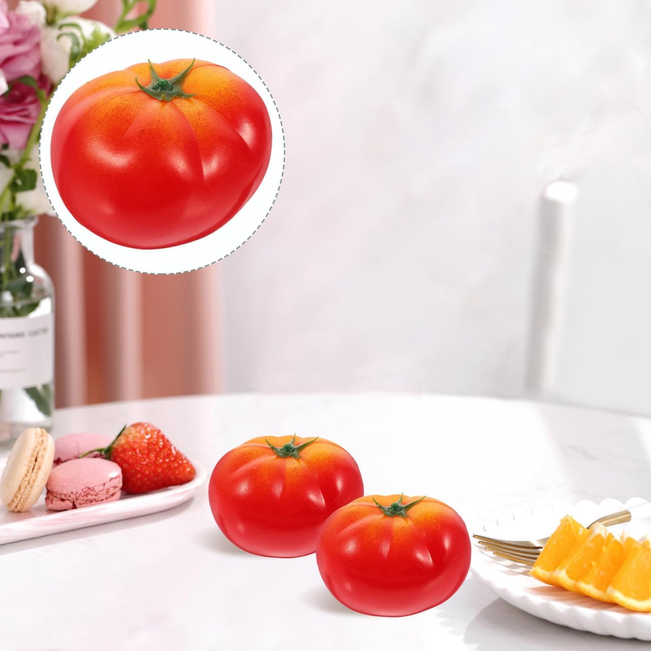 Cabilock 4pcs Foam Tomato Decorations for Home and Kitchen