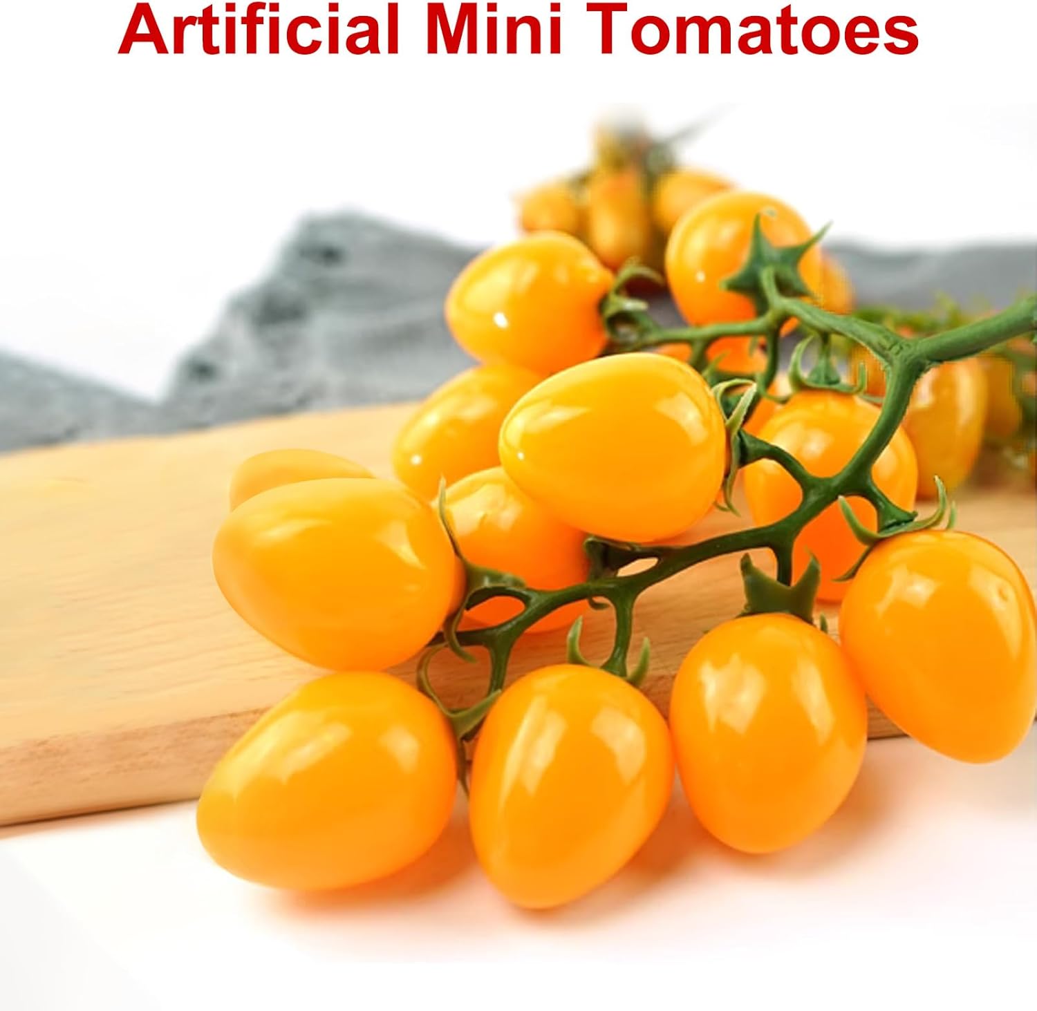 Lifelike Artificial Tomato String 2 Pack Yellow Tomato Decorations