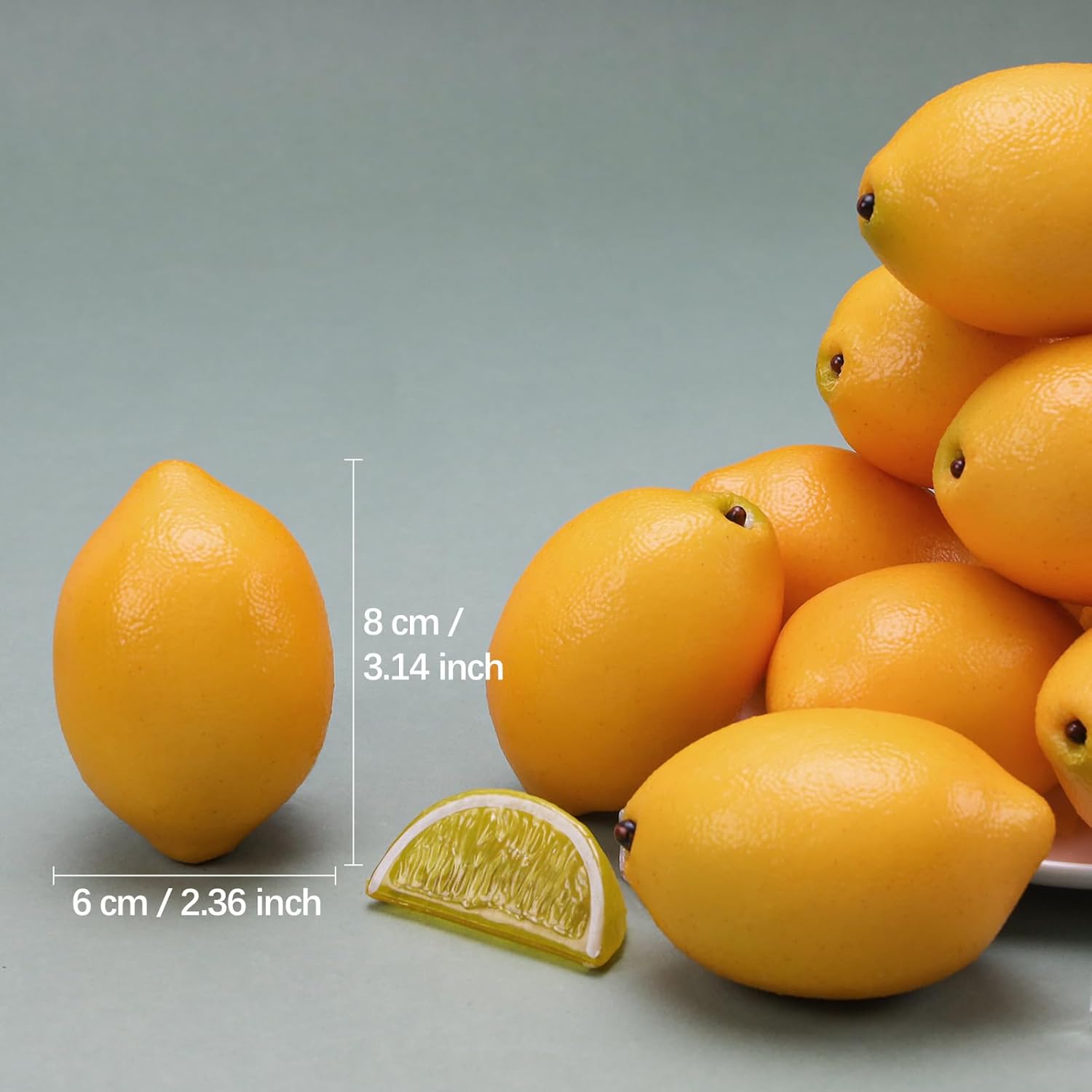 Gresorth 8pcs Artificial Lifelike Yellow Lemon Decor