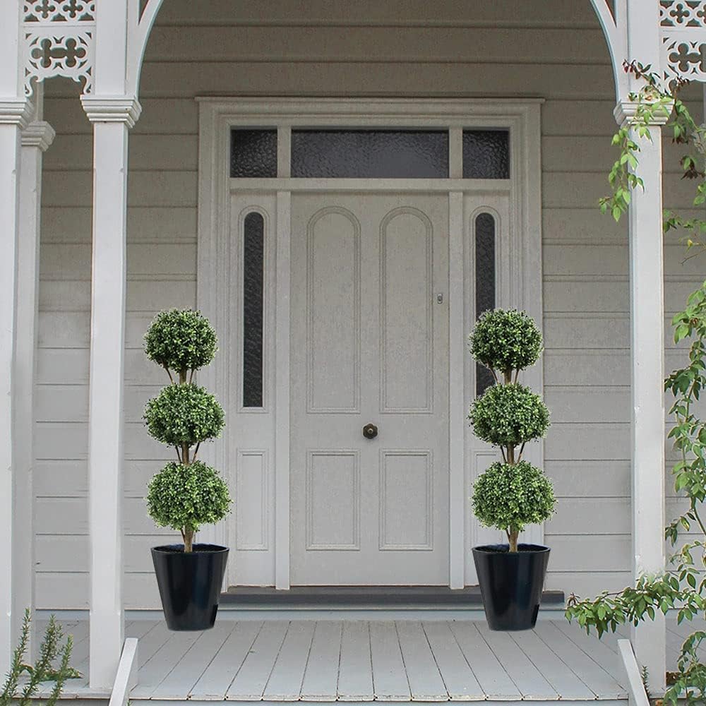 Momoplant Artificial Triple Ball Topiary Tree 46ft