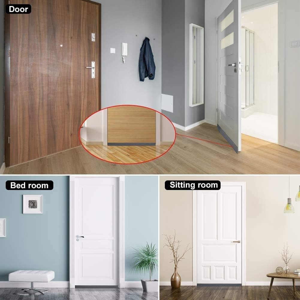 Suptikes 2 Pack Door Draft Stopper Grey 18x37 Inch