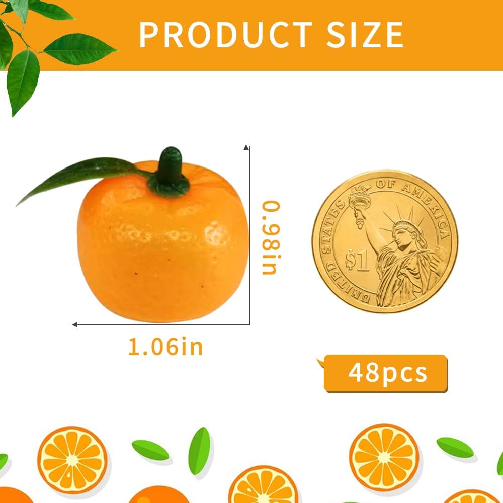 Viociwuo Fake Orange Fruit Artificial Tangerine Mini Decor