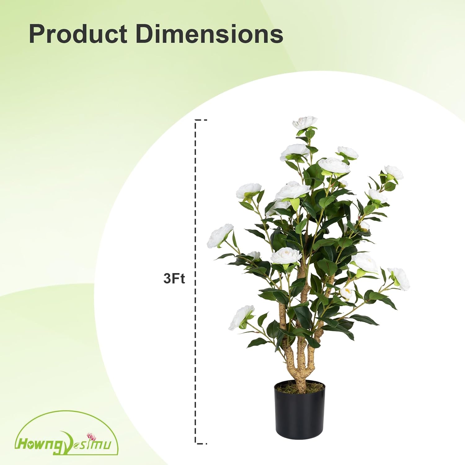 Artificial Camellia Tree 2 Pack with White Flowers