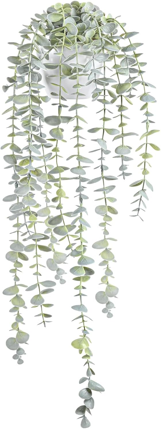 BACAMA Decorative Hanging Plants Faux Ivy Eucalyptus Vine
