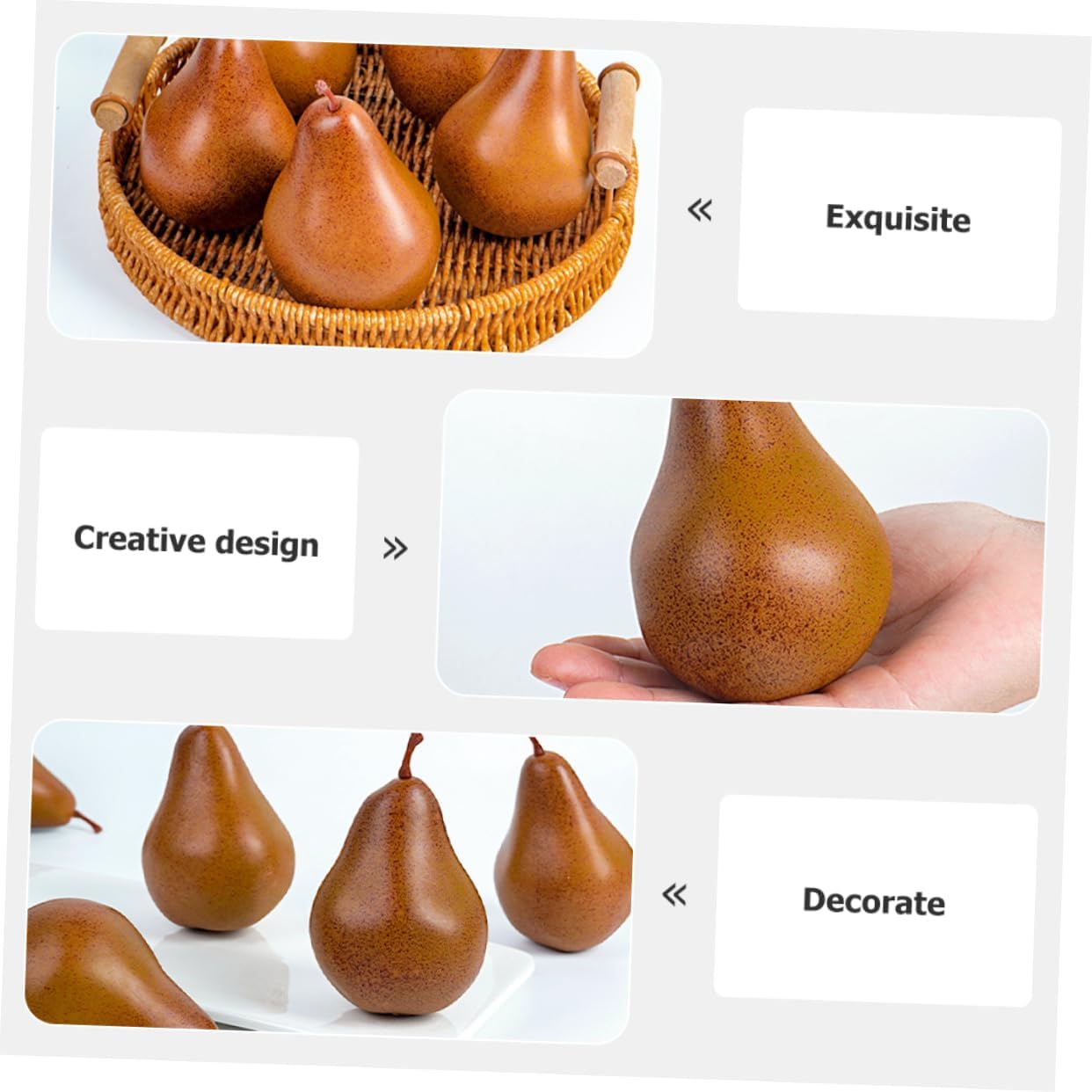 DECHOUS Artificial Pear Models 2Pcs Realistic Decorations