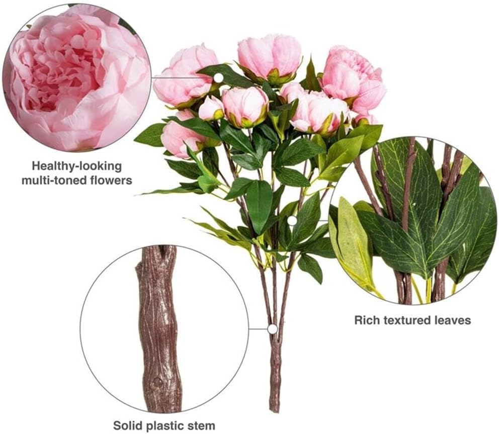 Vickerman 23 Inch Artificial Pink Peony Brush