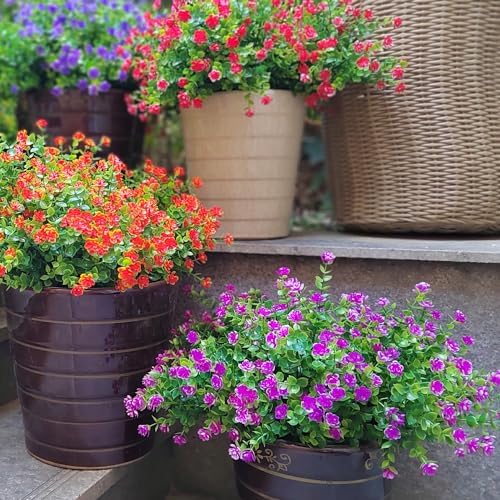 12 Bundles Artificial Flowers for Outdoor Use Magenta
