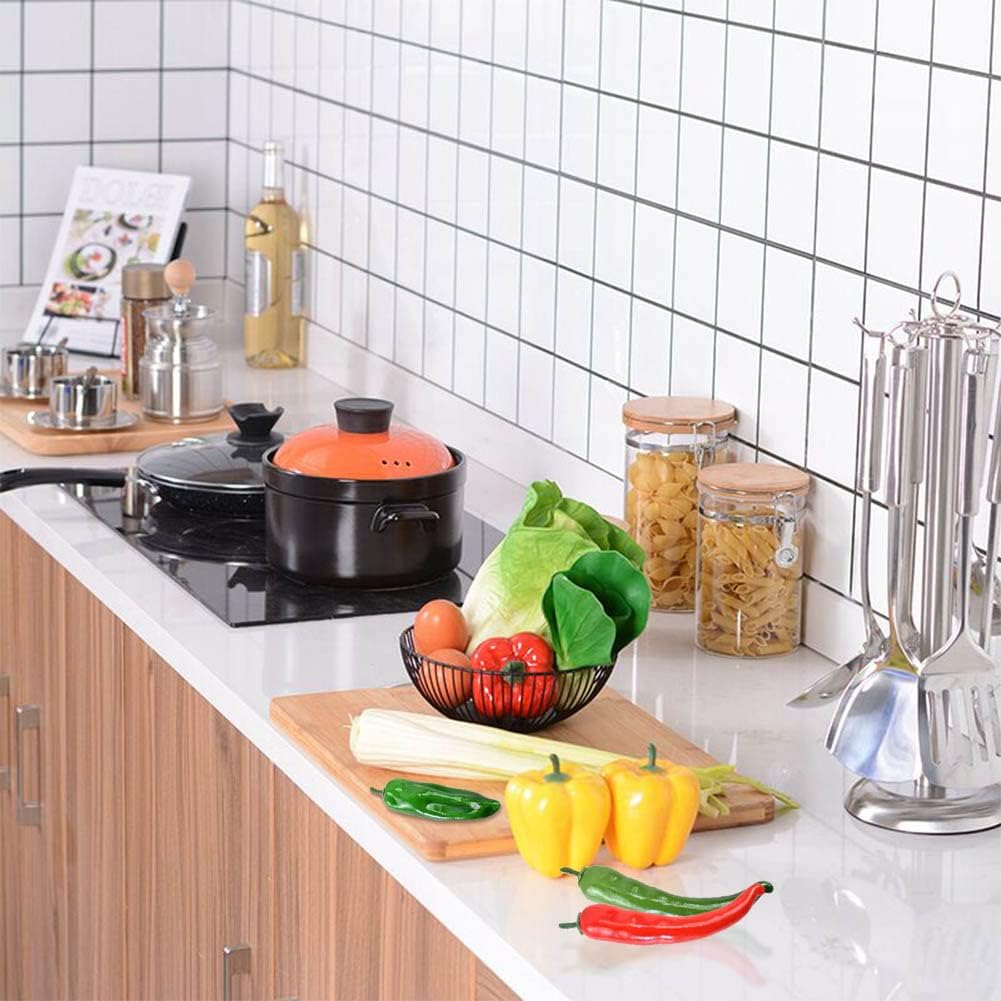 VIOKKO 10Pcs Artificial Bell Peppers and Chili Peppers Set