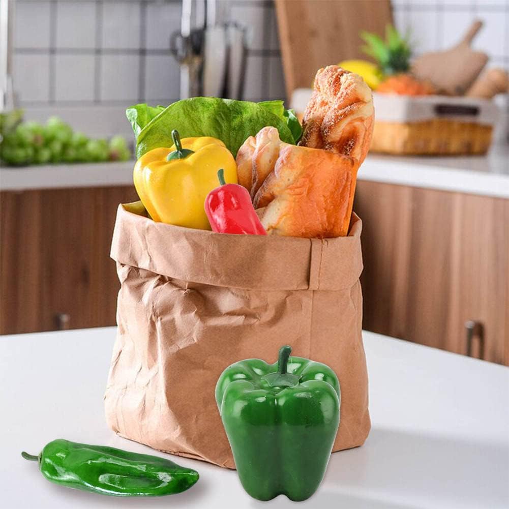 VIOKKO 10Pcs Artificial Bell Peppers and Chili Peppers Set