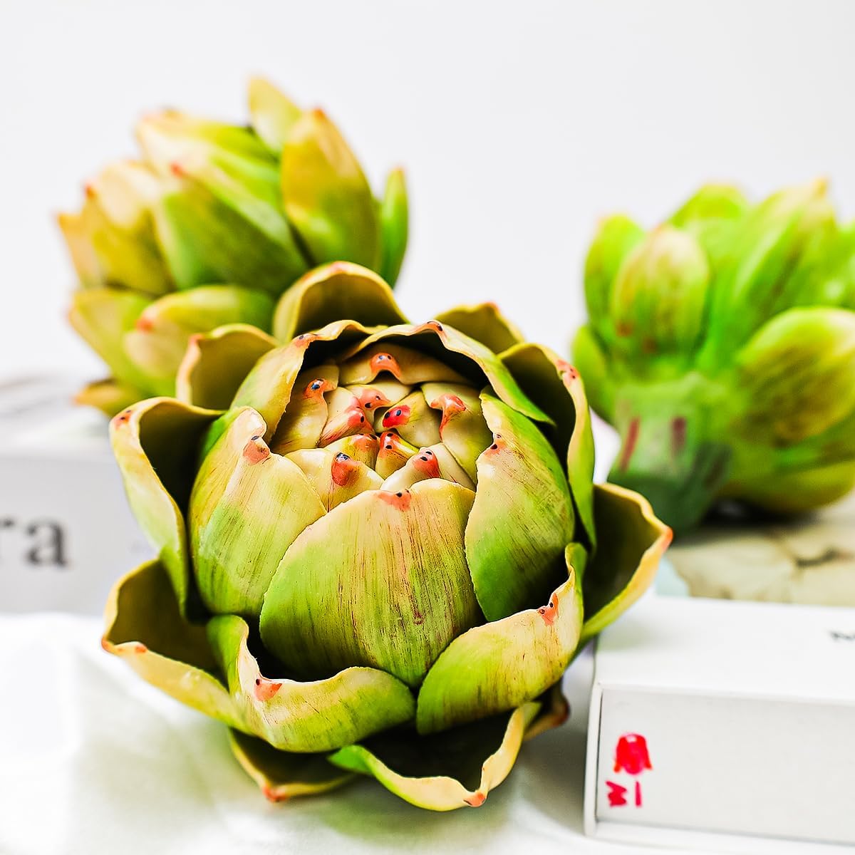 Gresorth 3 Pcs Artificial Artichoke Green Decoration
