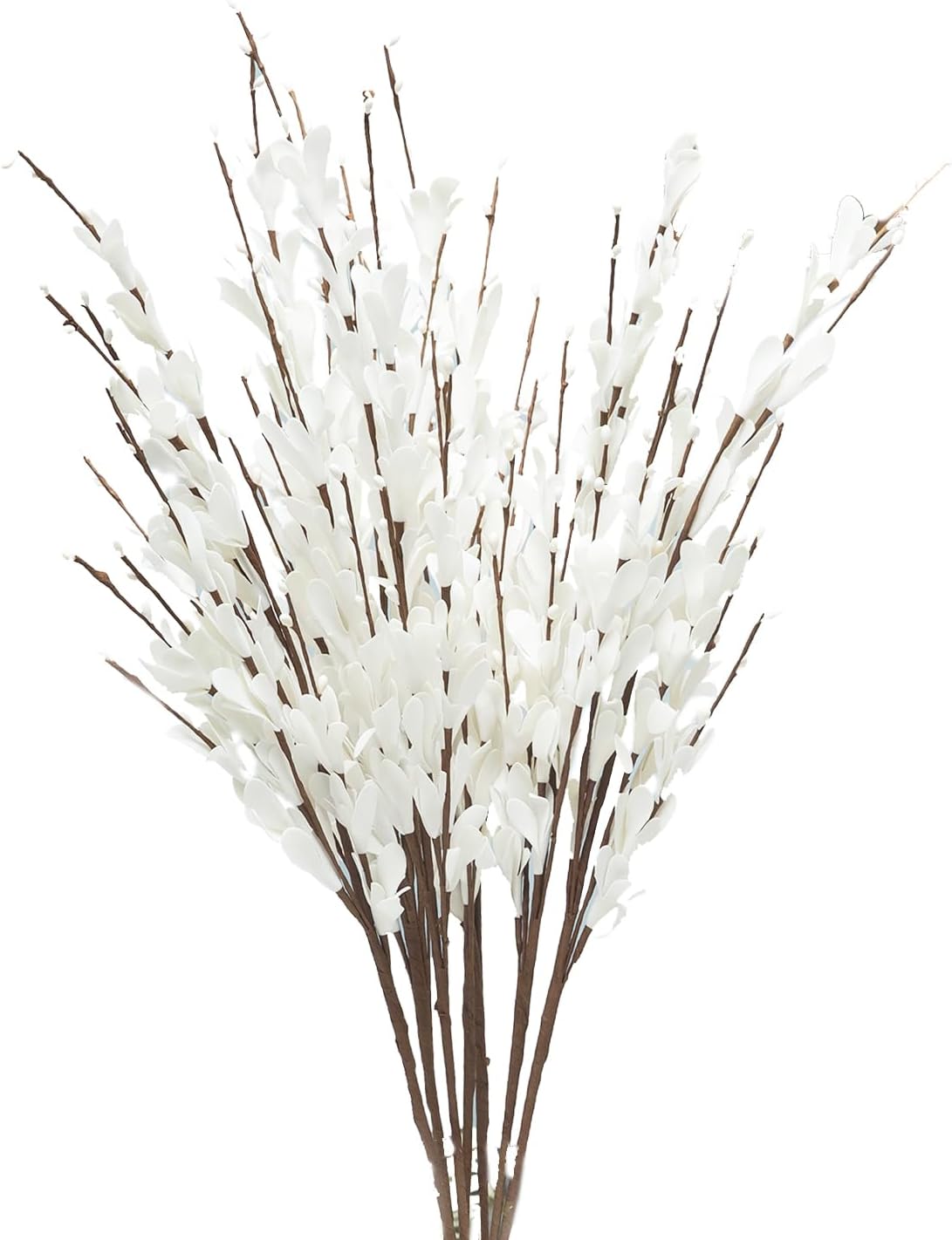 UiiziC Artificial Jasmine Flowers 8PCS 31 Inch White Bouquet Set