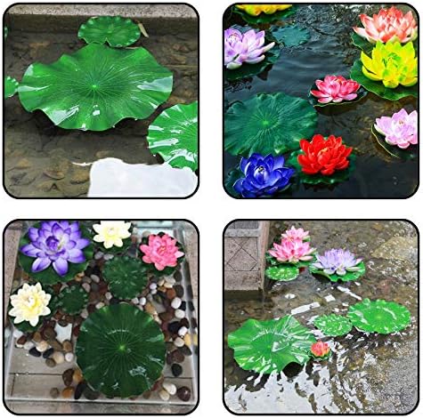 10pcs Floating Foam Lotus Flowers with Artificial Frog