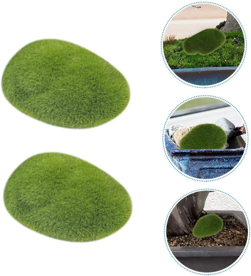12Pcs Artificial Mossy Stone Props for Garden and DIY Crafts