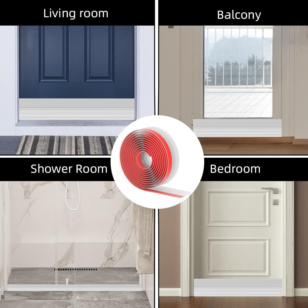 Ormein Door Draft Stopper 39 Inch Transparent Adjustable Seal