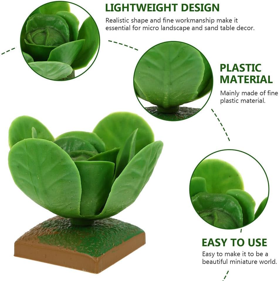 Fomiyes Simulated Cabbage Ornaments 6Pcs Artificial Plastic Green Cabbage Decor