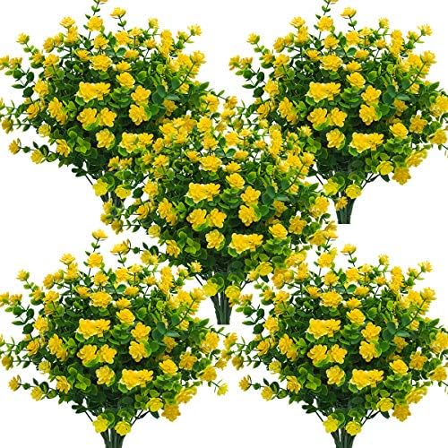 10 Bundles Yellow-Eucalyptus Artificial Flowers