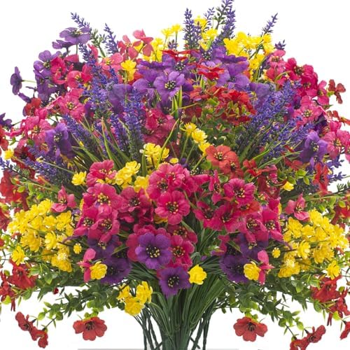 20Pcs UV Resistant Artificial Flowers Outdoor