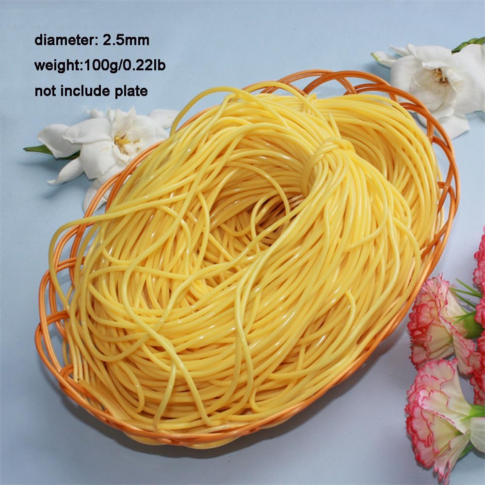 Artificial Flat Noodles Display Prop Yellow