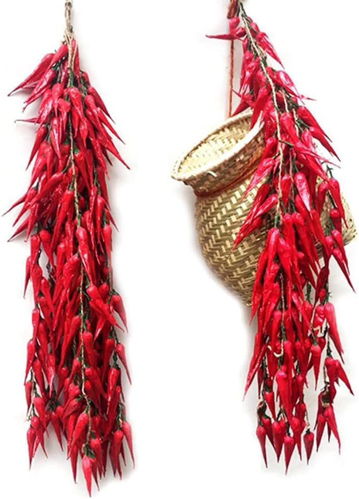 Realistic Artificial Chili Pepper String 5 Pack Decor
