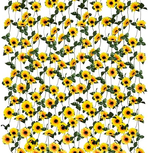 Uieke 10 Pack Artificial Sunflower Garland 7ft