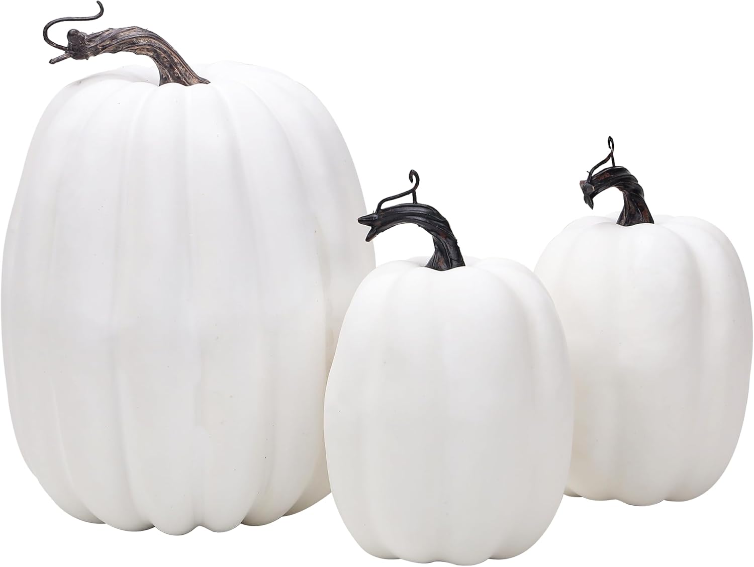 Quancru 3pcs White Artificial Foam Pumpkin Decorations