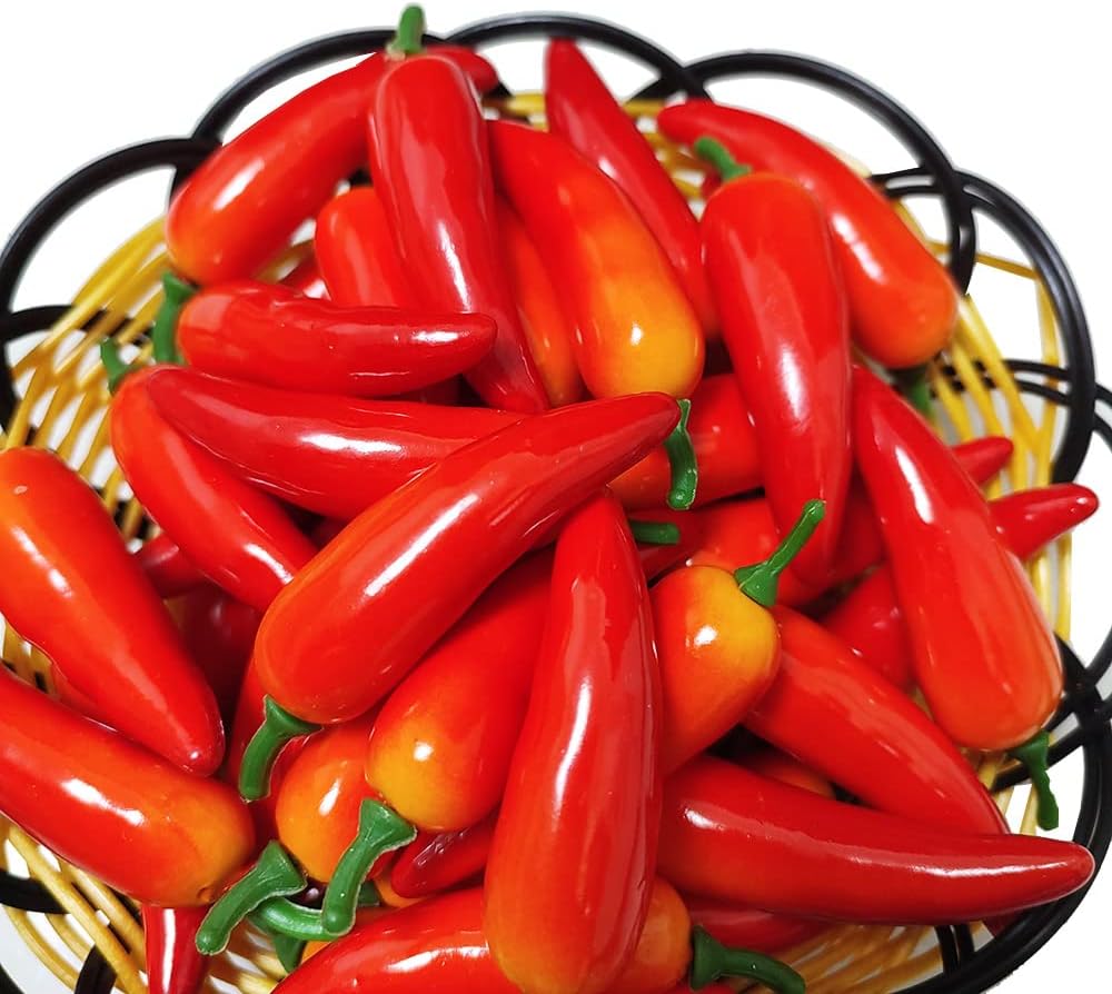 Lifelike Artificial Chili Pepper Decor 45 Pcs