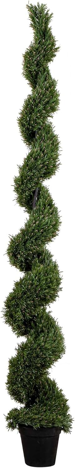 Nearly Natural 9ft UV Resistant Artificial Rosemary Spiral Topiary Tree