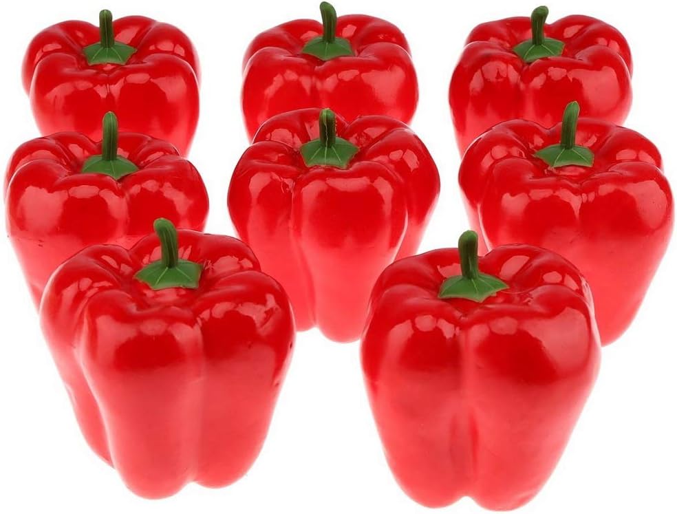 Gresorth 8pcs Artificial Red Pepper Decoration