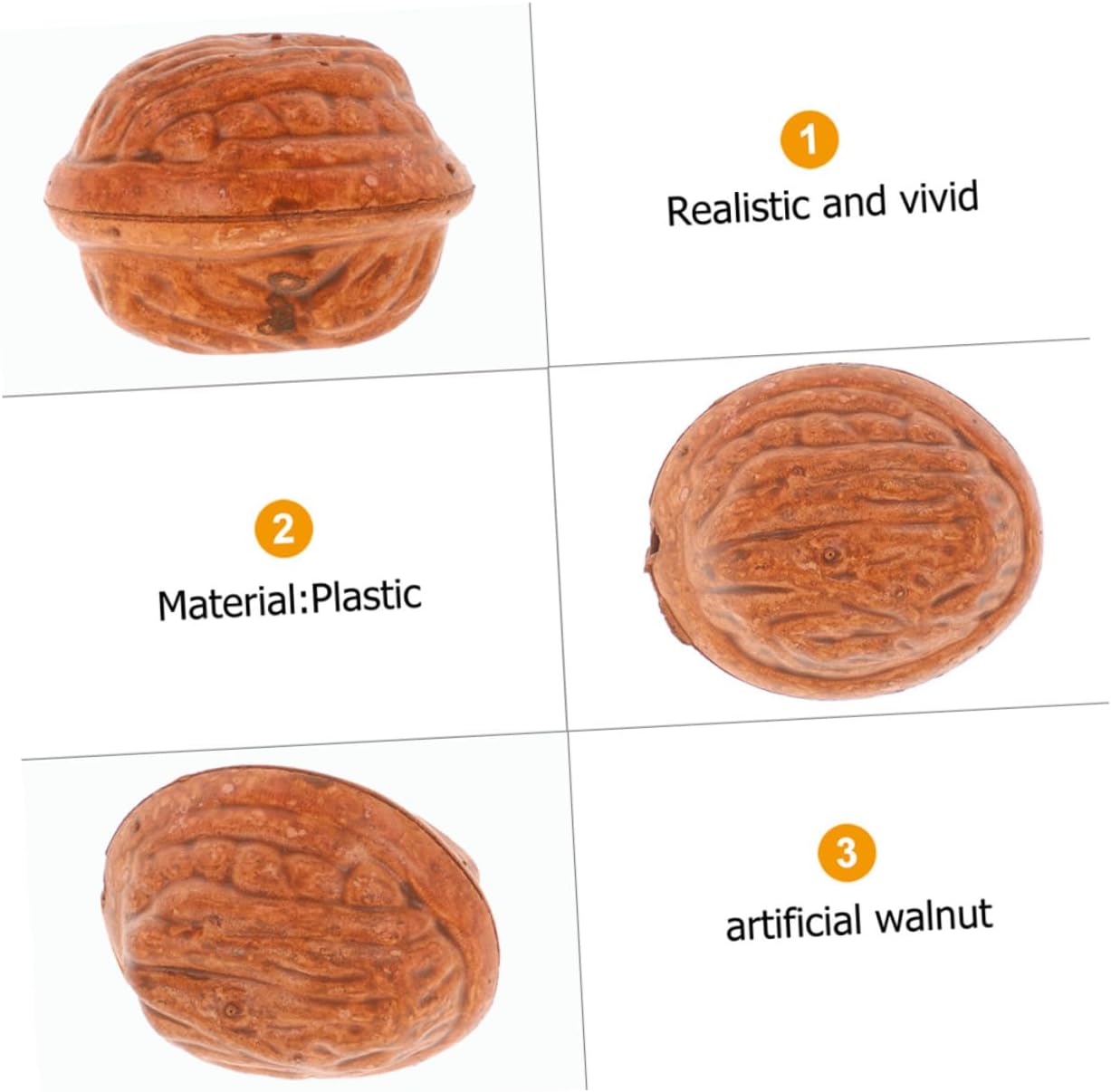 50pcs Artificial Walnut Decorations for Home and Office