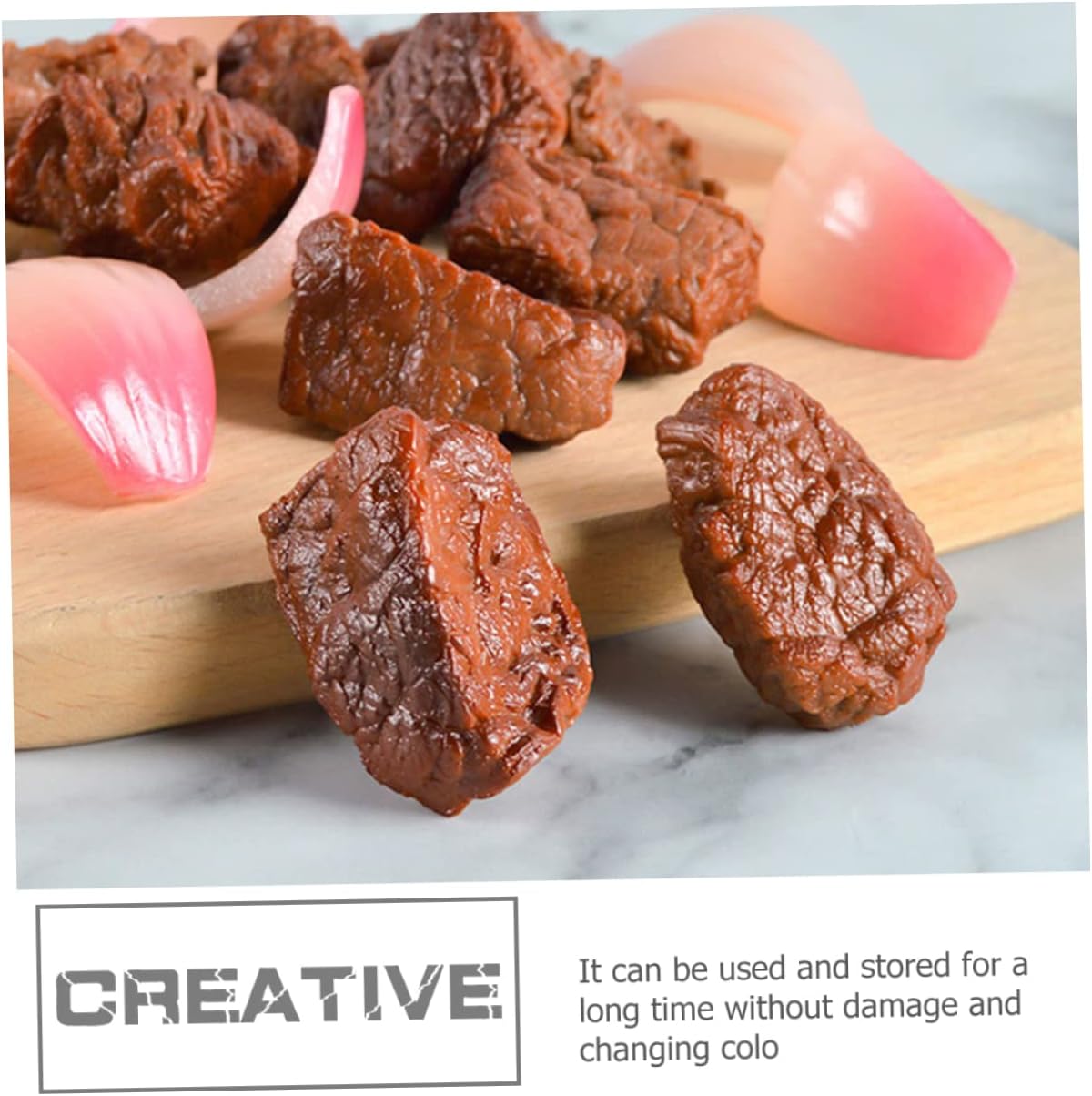 SAFIGLE 4pcs Artificial Beef Blocks for Display and Photography