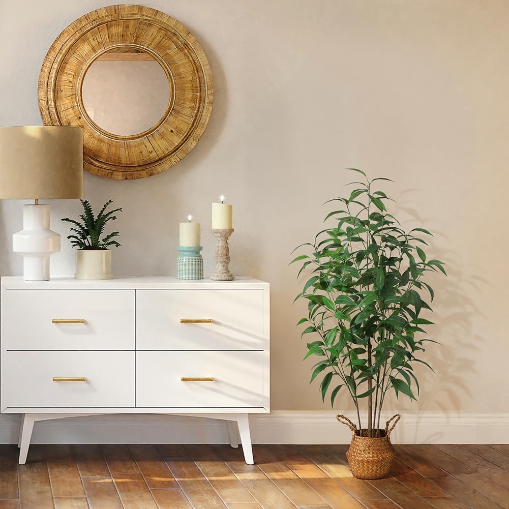 Ferrgoal 4 Ft Artificial Eucalyptus Tree in Pot