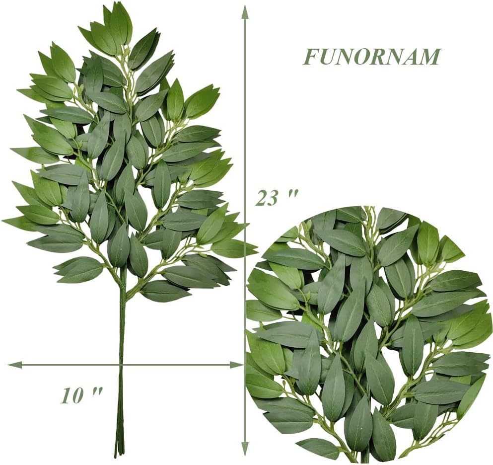 12Pcs Artificial Italian Ruscus Greenery Garland for Wedding Decor