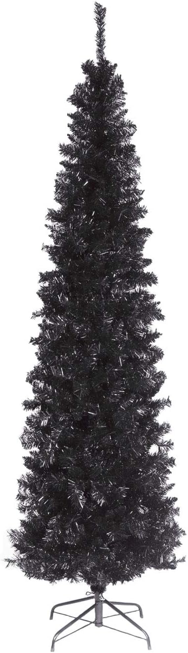 National Tree Company Artificial Christmas Tree 6 Feet Black Tinsel Includes Stand