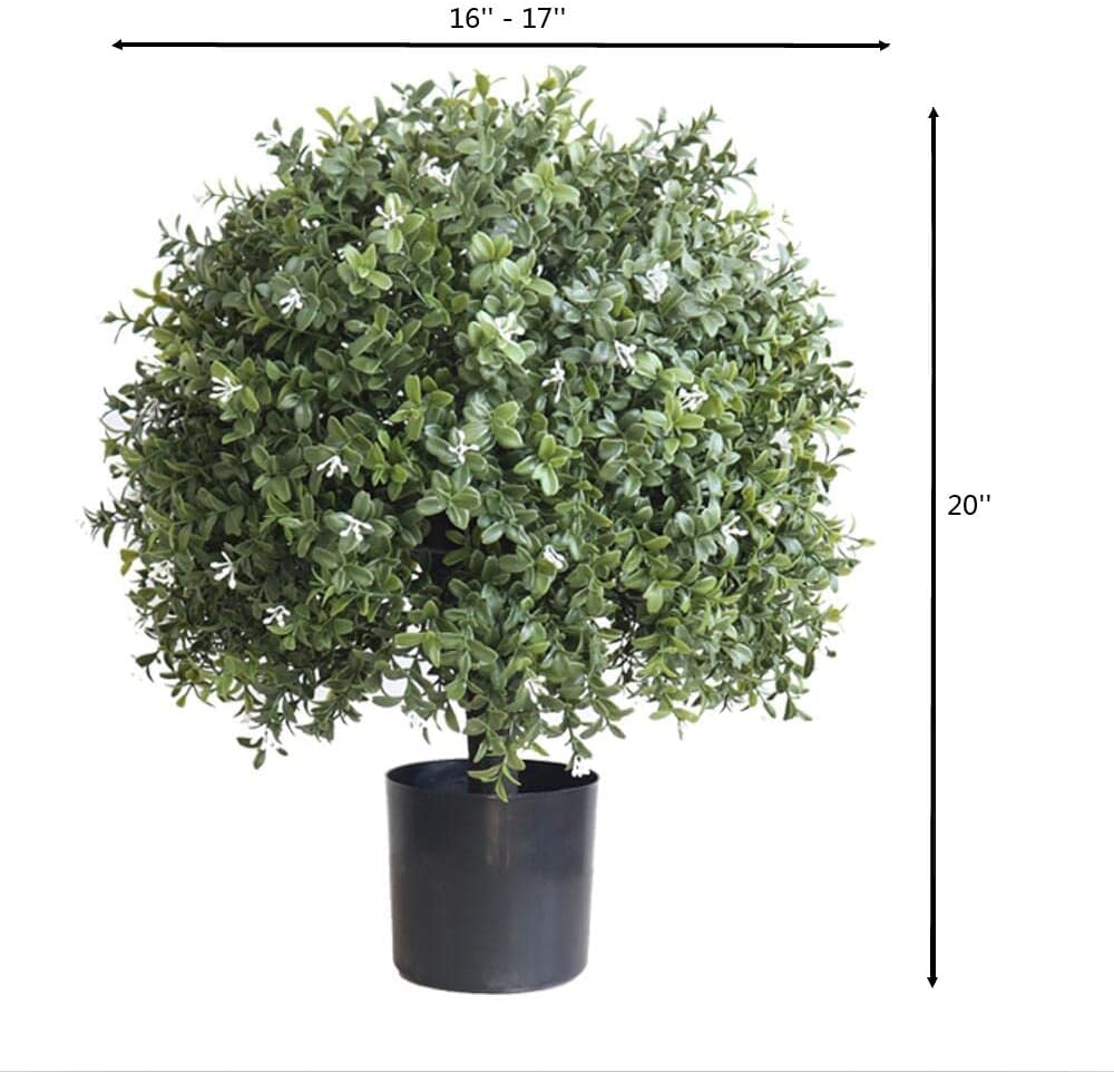 ALL SEASON GREEN Boxwood Ball Artificial Topiary Set of 2