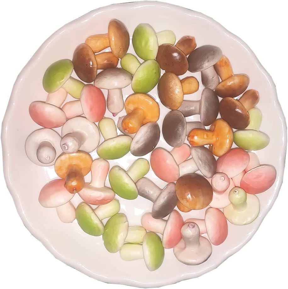 Mini Artificial Mushroom Decoration 40 PCS Set