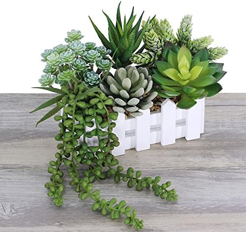 Winlyn 6 Pcs Assorted Fake Succulents Hanging
