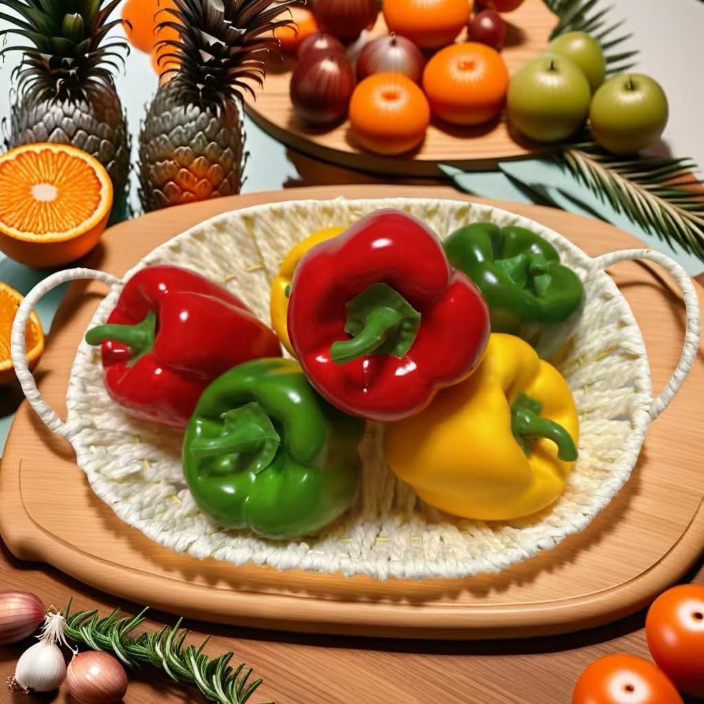 6pcs Artificial Bell Peppers for Kitchen Decor