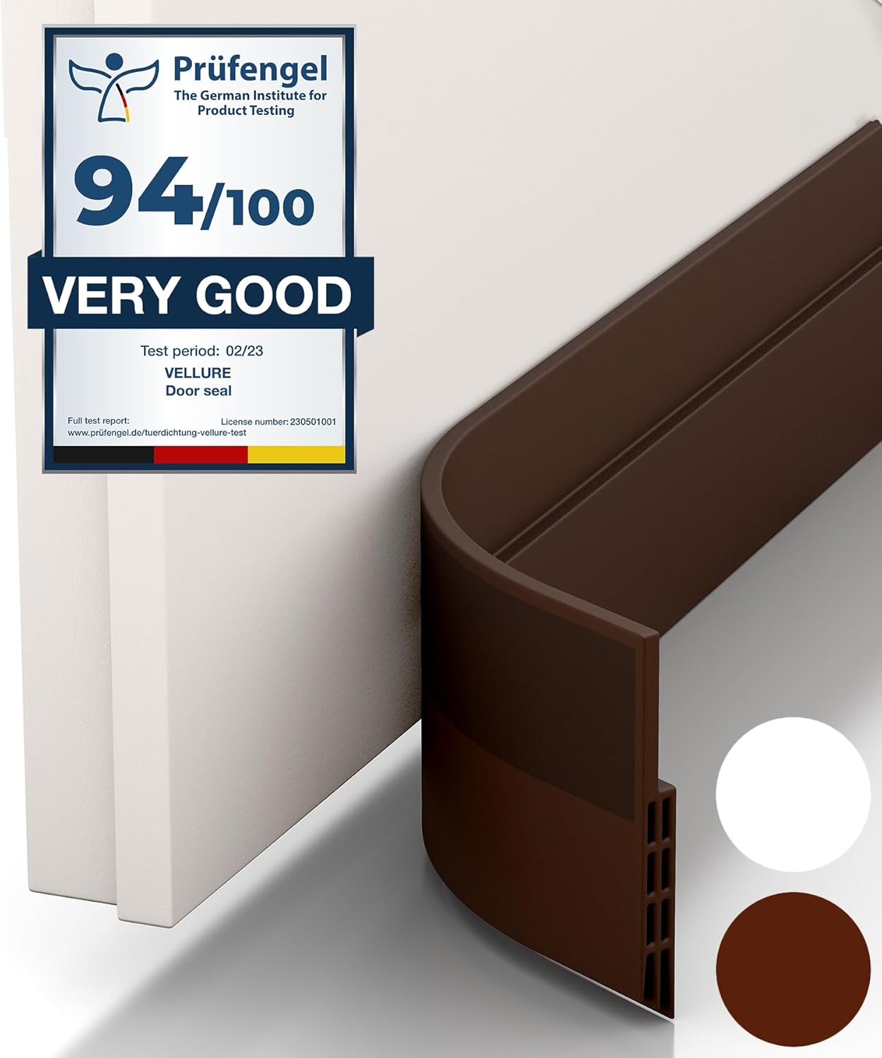 Premium Door Draft Stopper - 5x39 Brown Seal Strip