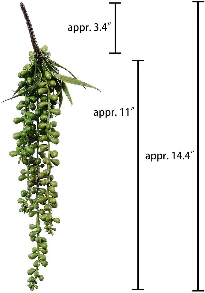 Supla 4 pcs Artificial Hanging Succulent Greenery Sprays