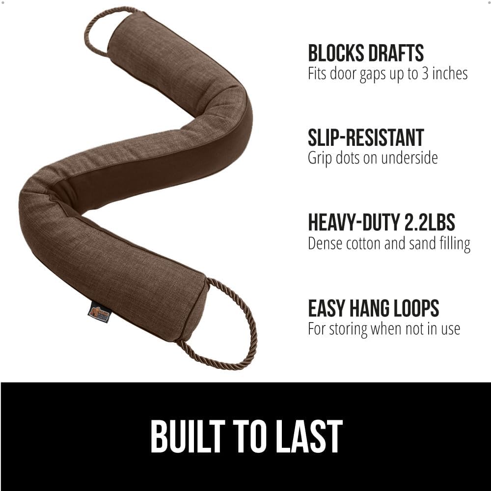GORILLA GRIP Door Draft Stopper 36 Inch Brown