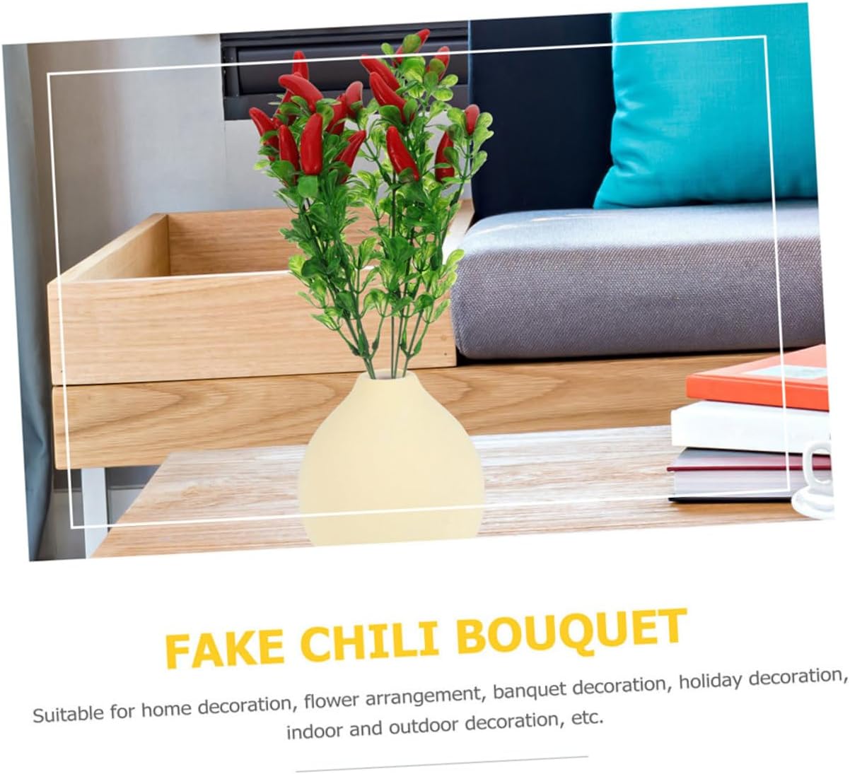 2Pcs Lifelike Artificial Chili Pepper Branches for Home Decor