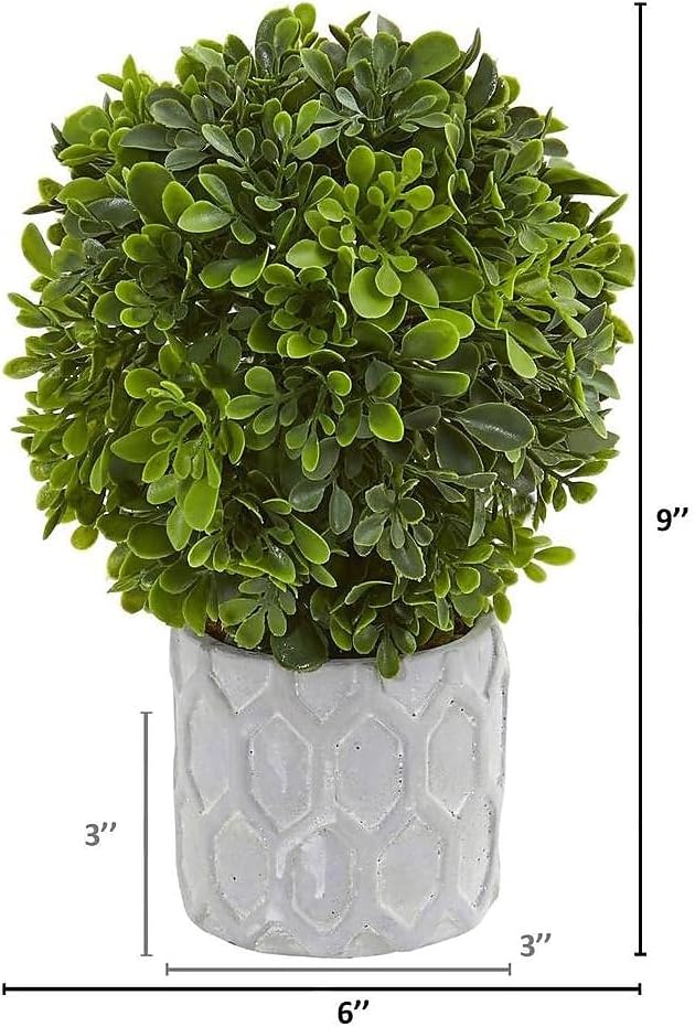 Nearly Natural 9in Boxwood Artificial Mini Topiary Set of 3