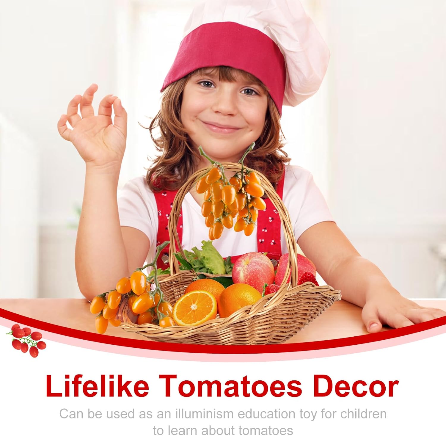 Lifelike Artificial Tomato String 2 Pack Yellow Tomato Decorations