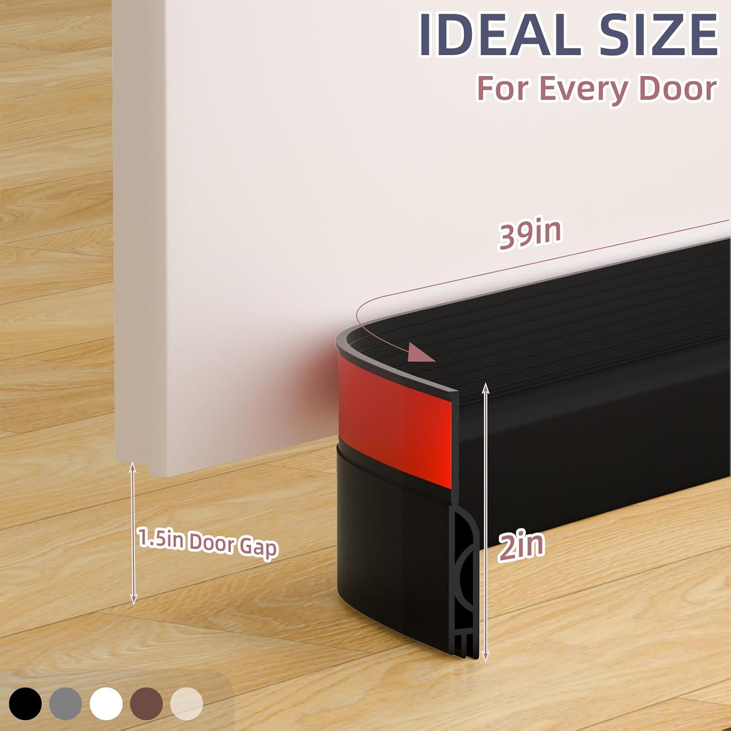 OXRQ Door Draft Stopper 78 Black Silicone Under Door Seal