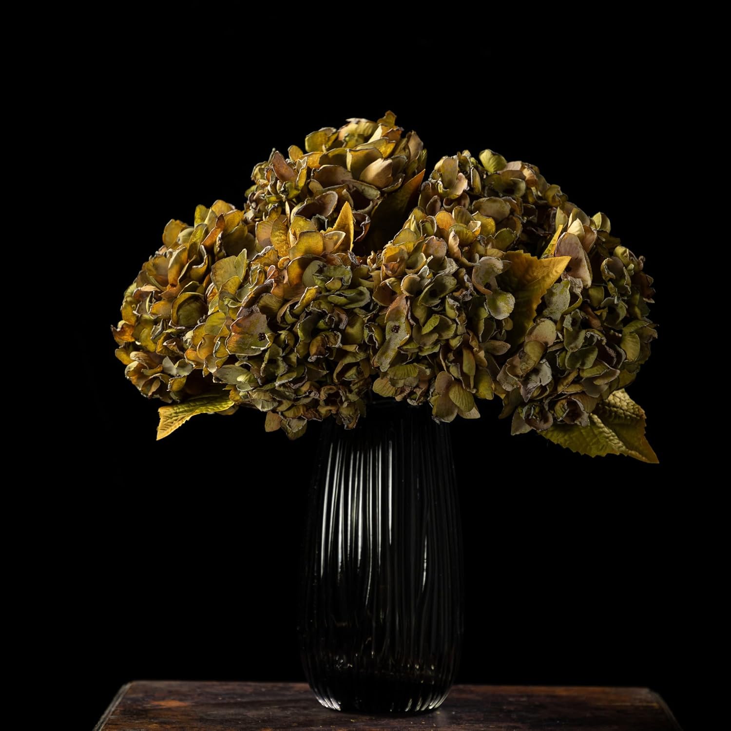 TOPIA Silk Dried Hydrangea Flowers 6 PCS Green