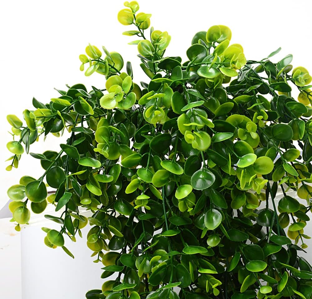 2pcs Artificial Hanging Plants UV Resistant Plastic Eucalyptus Greenery Vine