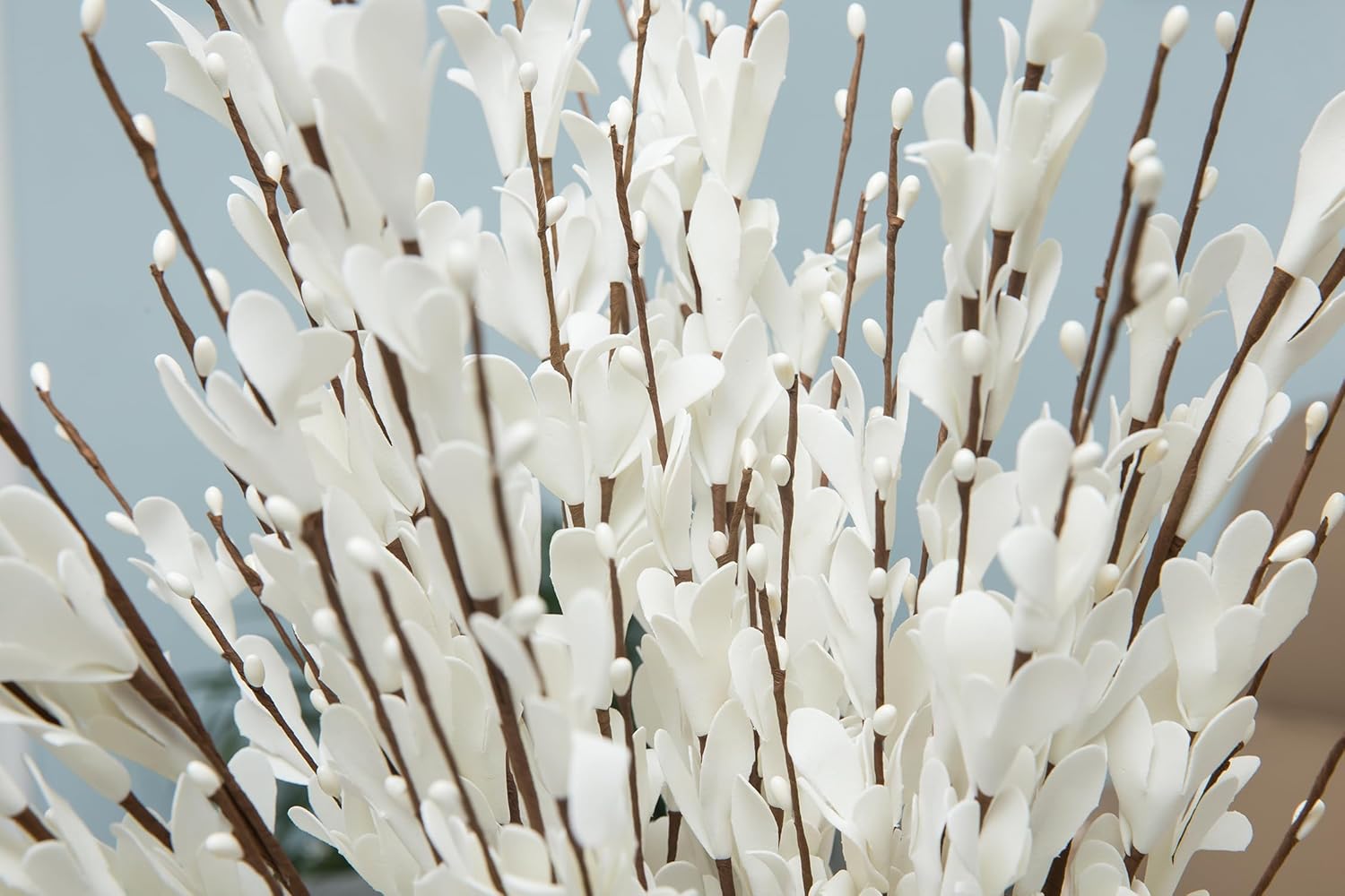UiiziC Artificial Jasmine Flowers 8PCS 31 Inch White Bouquet Set