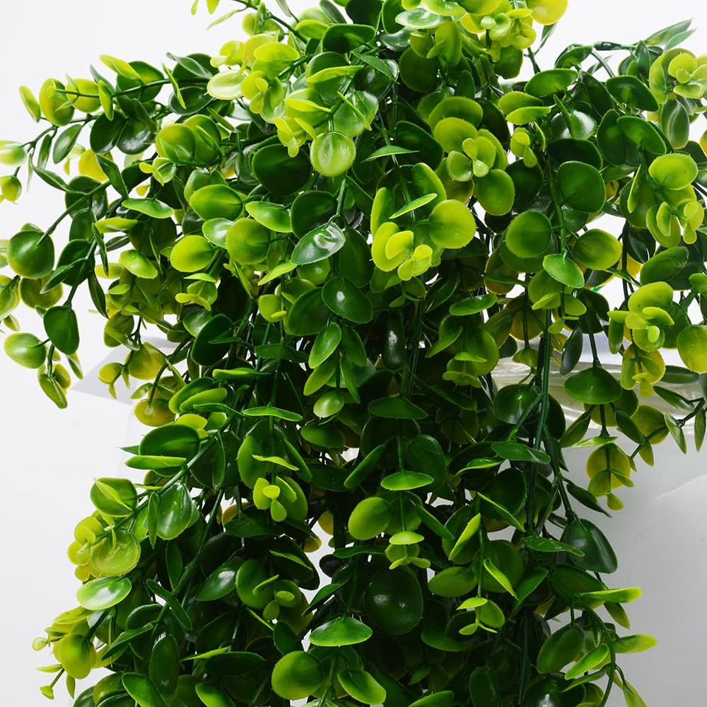 2pcs Artificial Hanging Plants UV Resistant Plastic Eucalyptus Greenery Vine