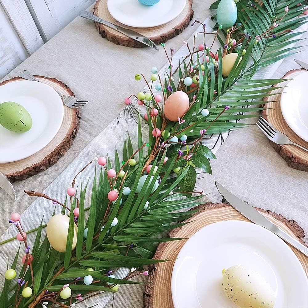 Artificial Areca Palm Leaves 8 Pcs for Decor